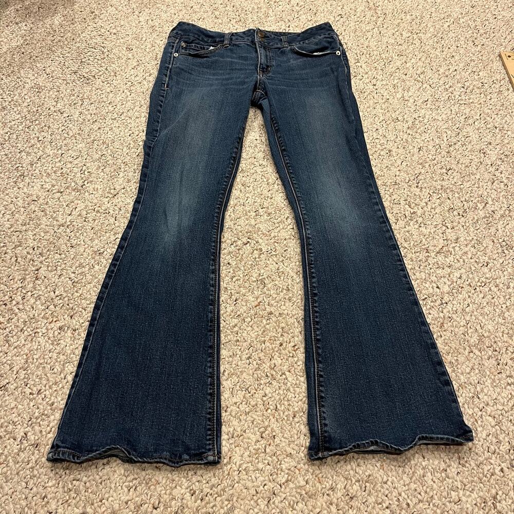 American Eagle Artist Flare Jeans 8 Dark Wash Denim Stretch Casual Normcore